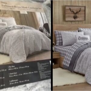BearPaw Gray Comforter Plush Bedding Set